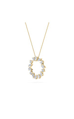 Load image into Gallery viewer, 3CTW Emerald Shaped Lab Grown Diamond (F/VS) Fancy Circle Pendant in 14K Gold
