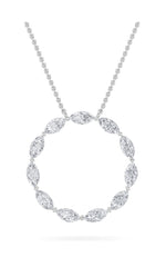 Load image into Gallery viewer, 2CTW Marquise Shaped Lab Grown Diamond (F/VS) Circle Necklace in 14K Gold
