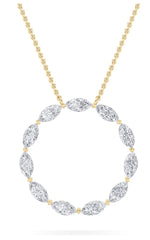 Load image into Gallery viewer, 2CTW Marquise Shaped Lab Grown Diamond (F/VS) Circle Necklace in 14K Gold
