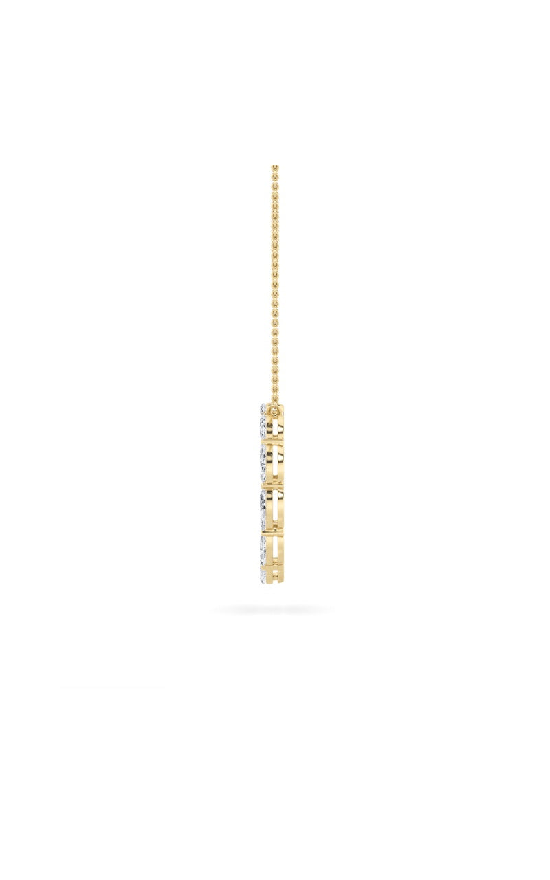 2CTW Marquise Shaped Lab Grown Diamond (F/VS) Circle Necklace in 14K Gold