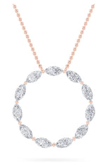 Load image into Gallery viewer, 2.25CTW Marquise Shaped Lab Grown Diamond (F/VS) Circle Necklace in 14K Gold

