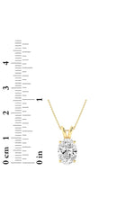 Load image into Gallery viewer, 3CTW Oval Shaped Lab Grown Diamond (F/VS) Split Bale Solitaire Pendant in 14K Gold
