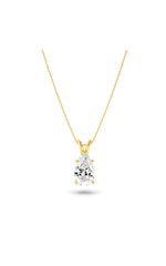 Load image into Gallery viewer, 3CTW Pear Shaped Lab Grown Diamond (F/VS) Split Bale Solitaire Pendant in 14K Gold
