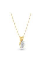 Load image into Gallery viewer, 3CTW Pear Shaped Lab Grown Diamond (F/VS) Split Bale Solitaire Pendant in 14K Gold
