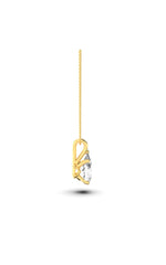 Load image into Gallery viewer, 3CTW Pear Shaped Lab Grown Diamond (F/VS) Split Bale Solitaire Pendant in 14K Gold
