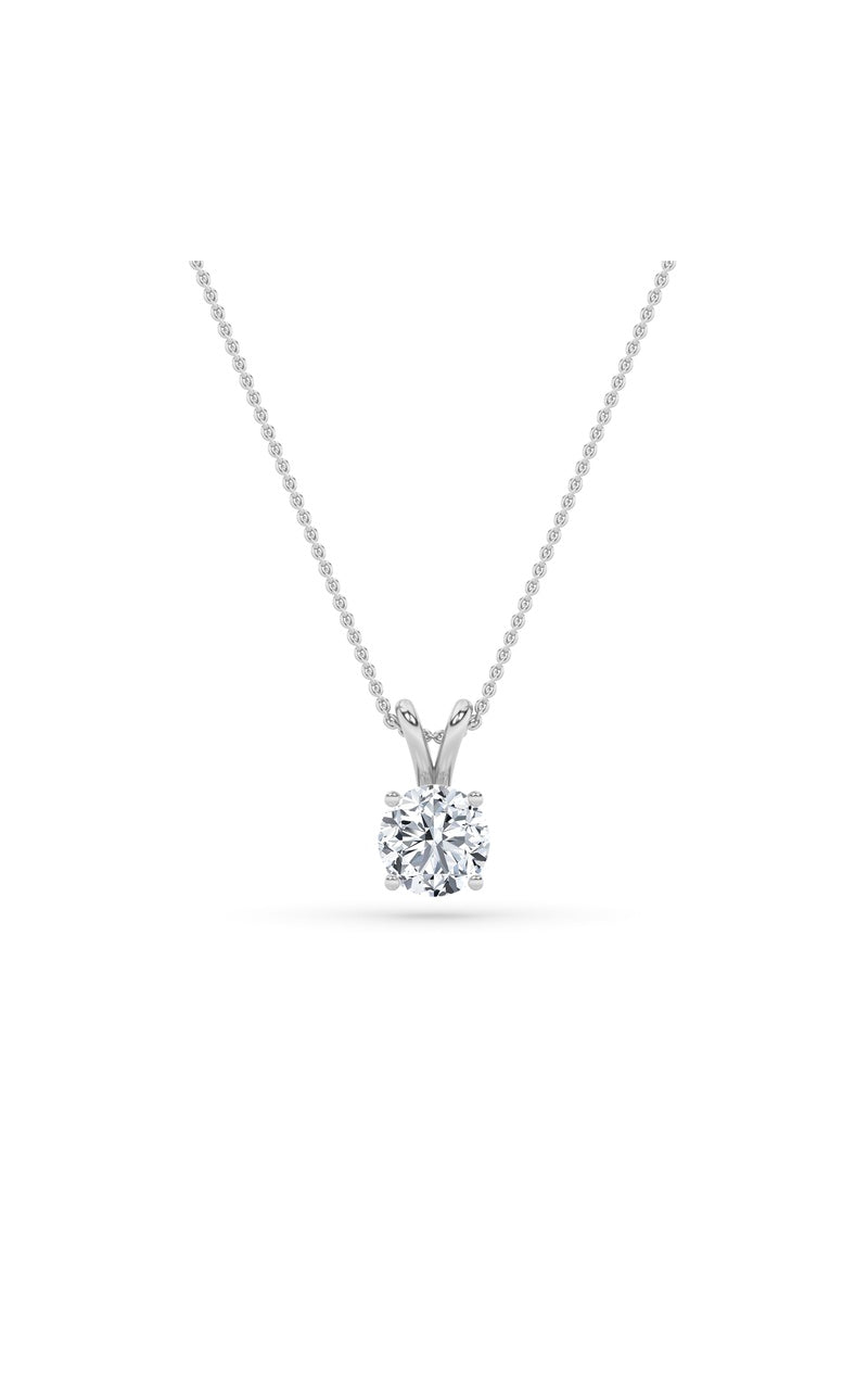 1CTW Round Shaped Lab Grown Diamond (F/VS) Split Bale Solitaire Pendant in 14K Gold