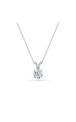 Load image into Gallery viewer, 1CTW Round Shaped Lab Grown Diamond (F/VS) Split Bale Solitaire Pendant in 14K Gold
