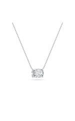 Load image into Gallery viewer, 3CTW Elongated Cushion Shaped Lab Grown Diamond (F/VS) East West Solitaire Necklace in 14K Gold
