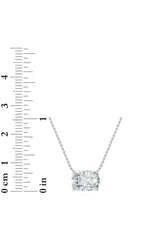 Load image into Gallery viewer, 3CTW Elongated Cushion Shaped Lab Grown Diamond (F/VS) East West Solitaire Necklace in 14K Gold
