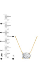 Load image into Gallery viewer, 3CTW Elongated Cushion Shaped Lab Grown Diamond (F/VS) East West Solitaire Necklace in 14K Gold
