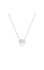 Load image into Gallery viewer, 1CTW Oval Shaped Lab Grown Diamond (F/VS) East West Solitaire Necklace in 14K Gold
