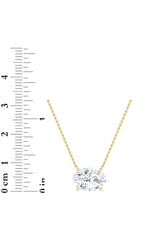 Load image into Gallery viewer, 3CTW Oval Shaped Lab Grown Diamond (F/VS) East West Solitaire Necklace in 14K Gold
