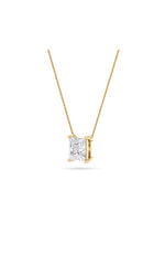 Load image into Gallery viewer, 1CTW Princess Shaped Lab Grown Diamond (F/VS) Solitaire Necklace in 14K Gold
