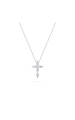 Load image into Gallery viewer, 1.5CTW Marquise Shaped Lab Grown Diamond (F/VS) Cross Pendant in 14K Gold
