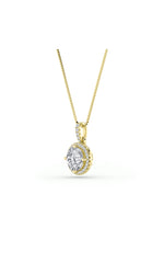 Load image into Gallery viewer, 1.5CTW Round Shaped Lab Grown Diamond (F/VS) Halo Pendant in 14K Gold
