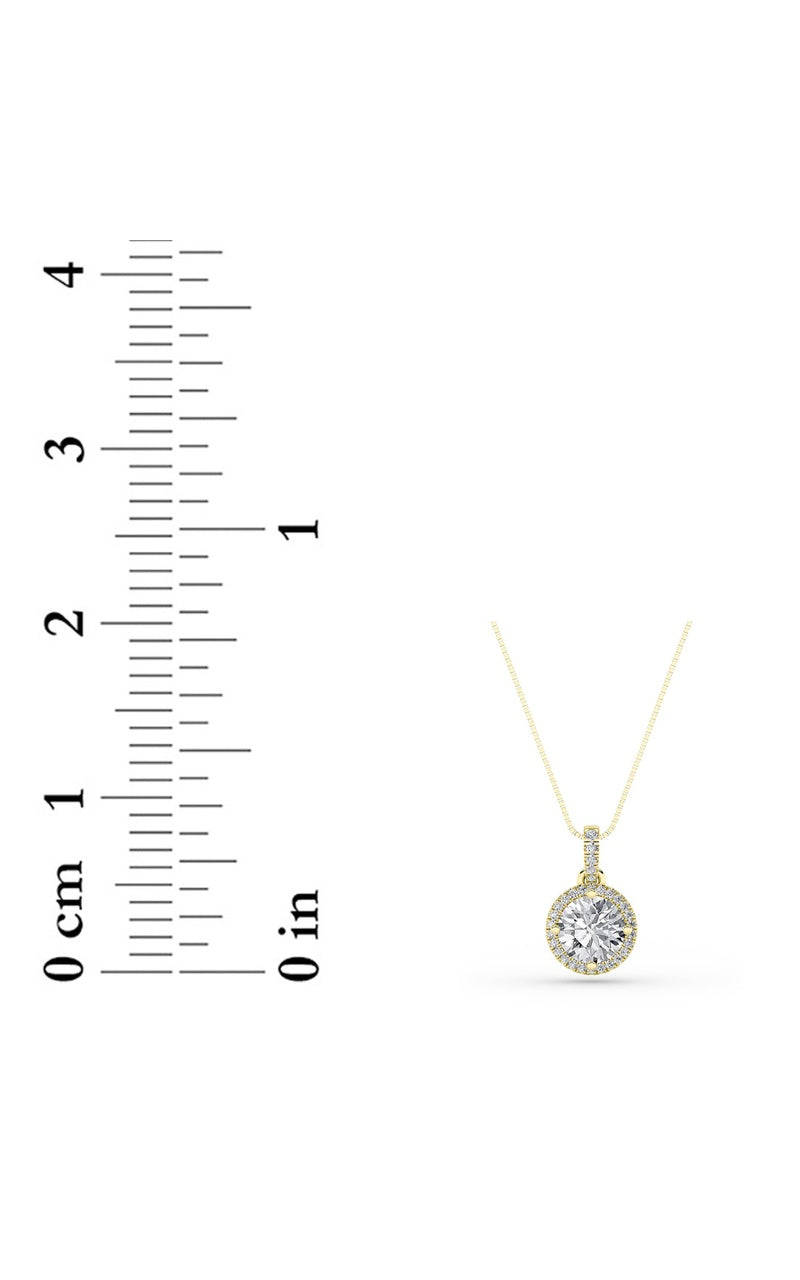 1.5CTW Round Shaped Lab Grown Diamond (F/VS) Halo Pendant in 14K Gold