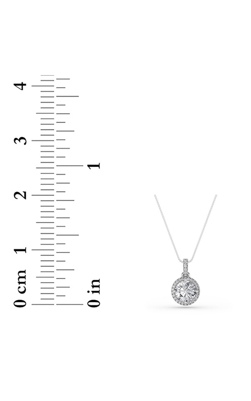 2CTW Round Shaped Lab Grown Diamond (F/VS) Halo Pendant in 14K Gold