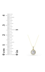 Load image into Gallery viewer, 2CTW Round Shaped Lab Grown Diamond (F/VS) Halo Pendant in 14K Gold
