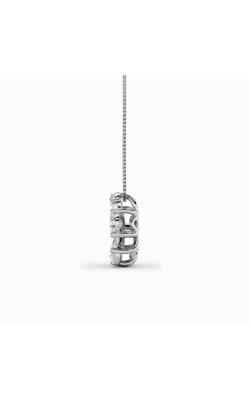 1.5CTW Pear Shaped Lab Grown Diamond (F/VS) Floral Pendant in 14K Gold