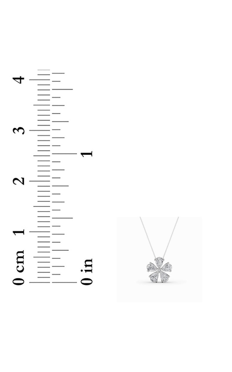 1.5CTW Pear Shaped Lab Grown Diamond (F/VS) Floral Pendant in 14K Gold