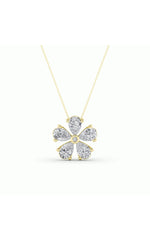 Load image into Gallery viewer, 1.5CTW Pear Shaped Lab Grown Diamond (F/VS) Floral Pendant in 14K Gold
