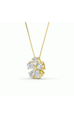 Load image into Gallery viewer, 1.5CTW Pear Shaped Lab Grown Diamond (F/VS) Floral Pendant in 14K Gold
