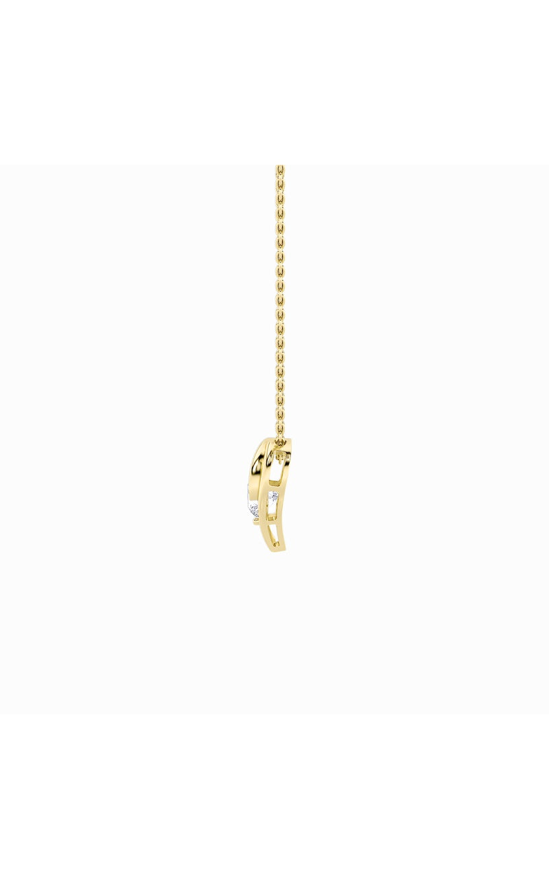 1CTW Round Shaped Lab Grown Diamond (F/VS) Heart Shaped Pendant in 14K Gold