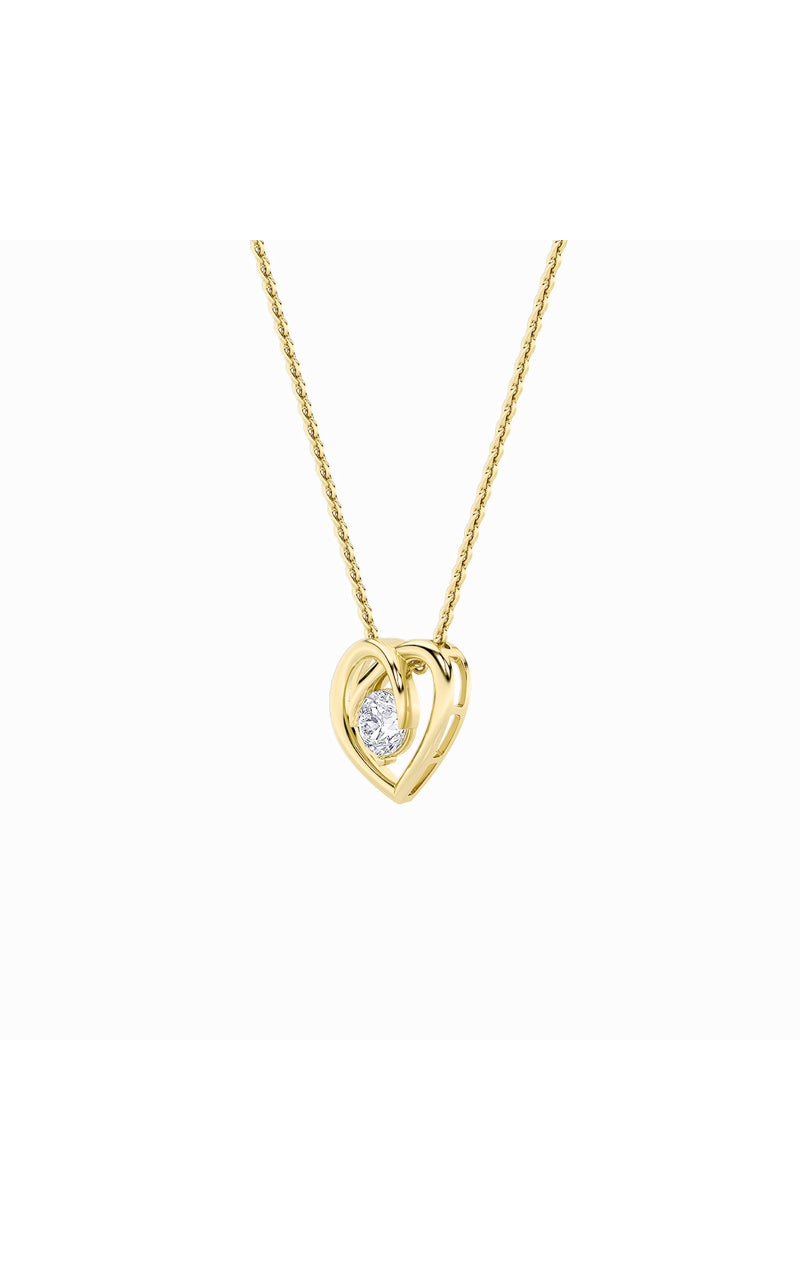 1CTW Round Shaped Lab Grown Diamond (F/VS) Heart Shaped Pendant in 14K Gold