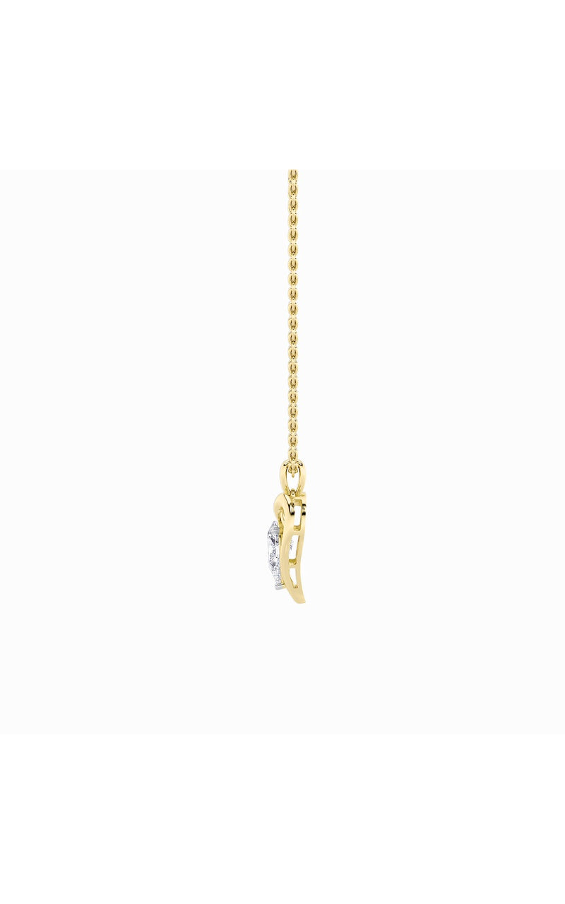 2CTW Pear Shaped Lab Grown Diamond (F/VS) Heart Shaped Pendant in 14K Gold