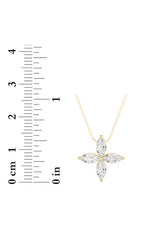 Load image into Gallery viewer, 1CTW Marquise Shaped Lab Grown Diamond (F/VS) Flower Fashion Pendant in 14K Gold
