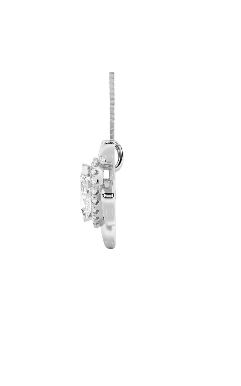 2CTW Marquise Shaped Lab Grown Diamond (F/VS) Accented Turtle Pendant in 14K Gold