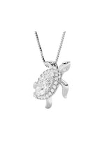 Load image into Gallery viewer, 2CTW Marquise Shaped Lab Grown Diamond (F/VS) Accented Turtle Pendant in 14K Gold
