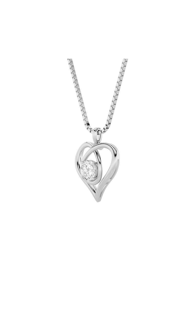 1.5CTW Round Shaped Lab Grown Diamond (F/VS) Heart Shaped Pendant in 14K Gold