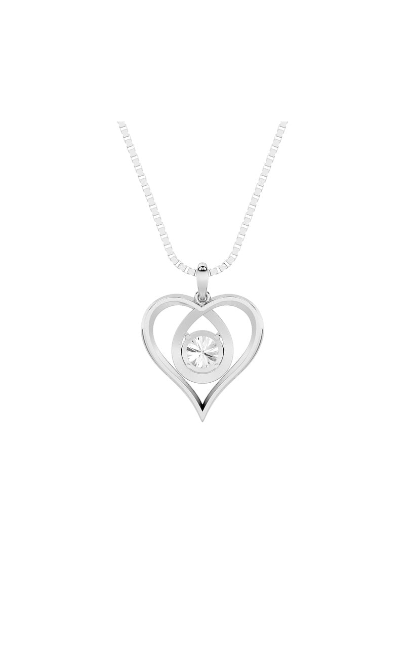 1.5CTW Round Shaped Lab Grown Diamond (F/VS) Heart Shaped Pendant in 14K Gold