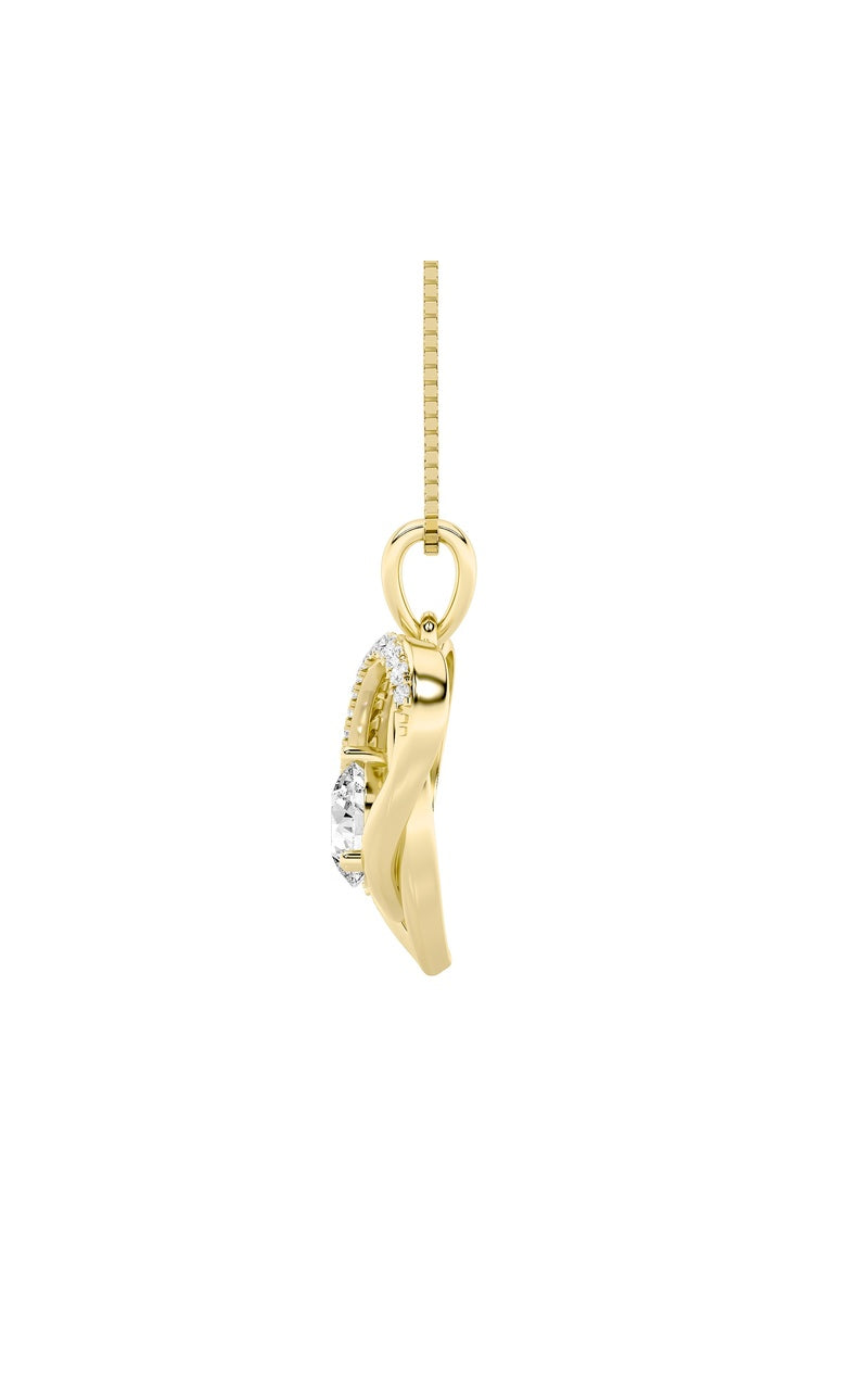 Vs) heart shaped pendant in 14k gold