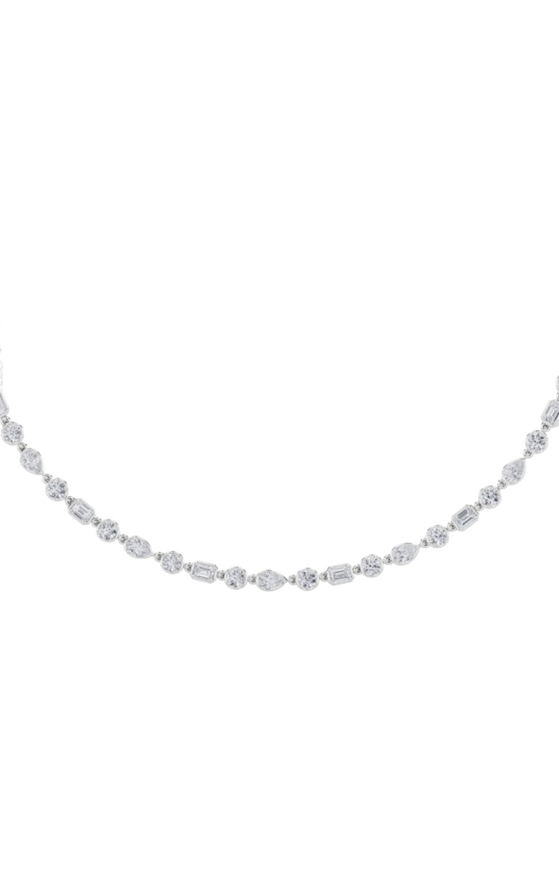 10CTW Pear Shaped Lab Grown Diamond (F/VS) Necklace in 14K Gold