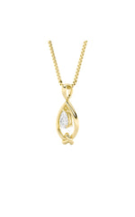 Load image into Gallery viewer, 1CTW Pear Shaped Lab Grown Diamond (F/VS) Solitaire Knot Pendant in 14K Gold

