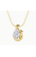 Load image into Gallery viewer, 2CTW Pear Shaped Lab Grown Diamond (F/VS) Knot Pendant in 14K Gold
