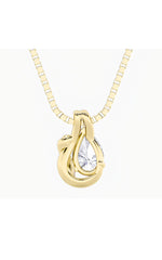 Load image into Gallery viewer, 2CTW Pear Shaped Lab Grown Diamond (F/VS) Knot Pendant in 14K Gold
