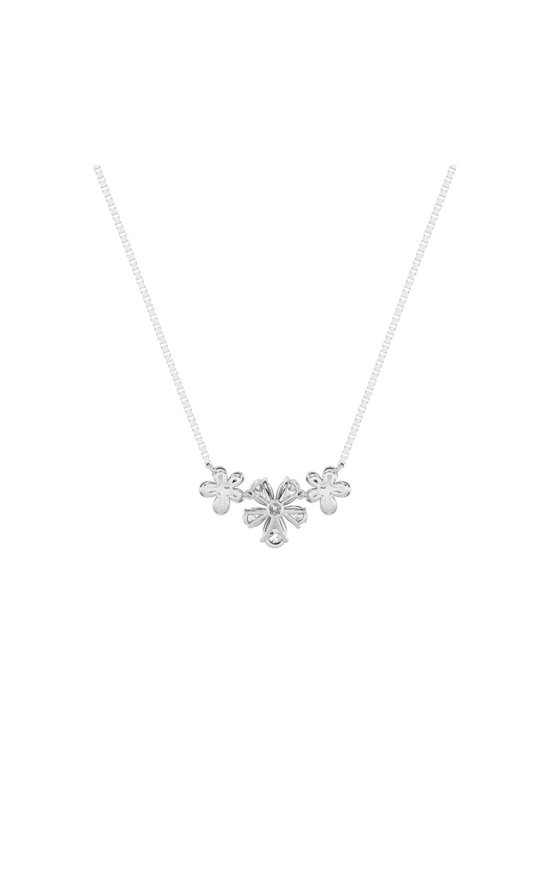 2CTW Pear Shaped Lab Grown Diamond (F/VS) Fancy Flower Necklace in 14K Gold