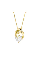 Load image into Gallery viewer, 3CTW Pear Shaped Lab Grown Diamond (F/VS) Mother &amp; Child Heart Shaped Pendant in 14K Gold
