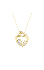 Load image into Gallery viewer, 3CTW Pear Shaped Lab Grown Diamond (F/VS) Mother &amp; Child Heart Shaped Pendant in 14K Gold
