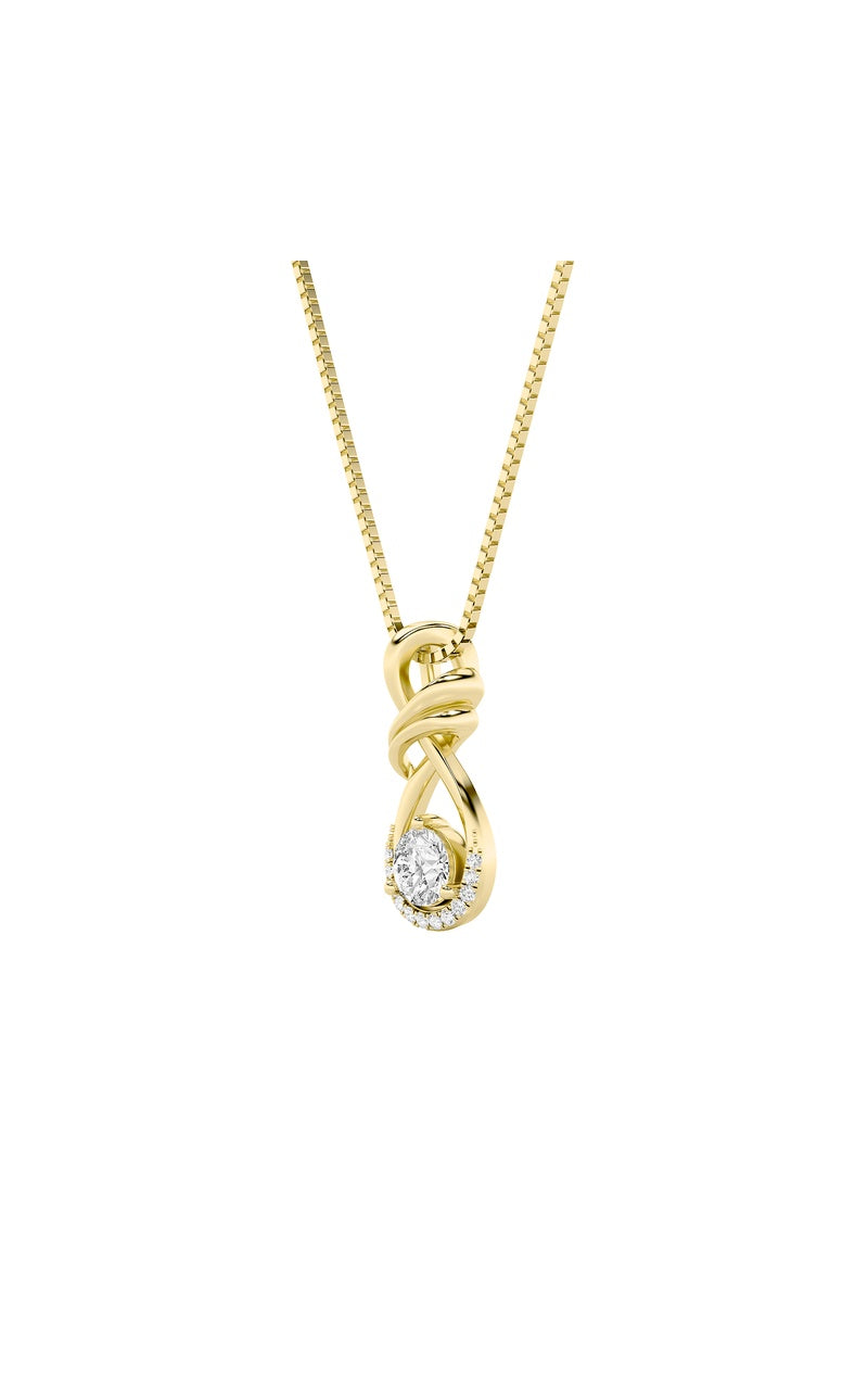 Vs) solitaire pendant in 14k gold