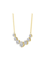 Load image into Gallery viewer, 4.5CTW Round Shaped Lab Grown Diamond (F/VS) Seven Stone Necklace in 14K Gold
