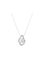 Load image into Gallery viewer, 1CTW Pear Shaped Lab Grown Diamond (F/VS) Organic Design Solitaire Pendant in 14K Gold
