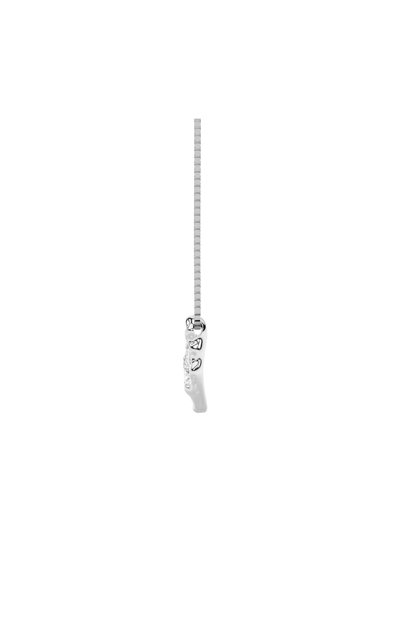 1CTW Pear Shaped Lab Grown Diamond (F/VS) Organic Design Solitaire Pendant in 14K Gold