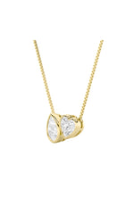 Load image into Gallery viewer, 2CTW Pear Shaped Lab Grown Diamond (F/VS) Heart Shaped Necklace in 14K Gold
