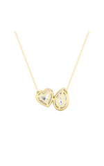 Load image into Gallery viewer, 2CTW Pear Shaped Lab Grown Diamond (F/VS) Heart Shaped Necklace in 14K Gold

