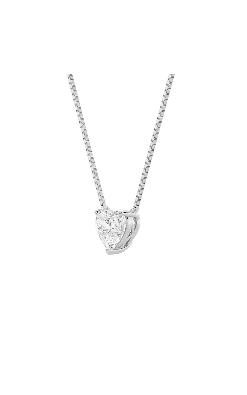 1CTW Heart Shaped Lab Grown Diamond (F/VS) Heart Shaped Necklace in 14K Gold