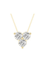 Load image into Gallery viewer, 1CTW Round Shaped Lab Grown Diamond (F/VS) Three Stone Pendant in 14K Gold

